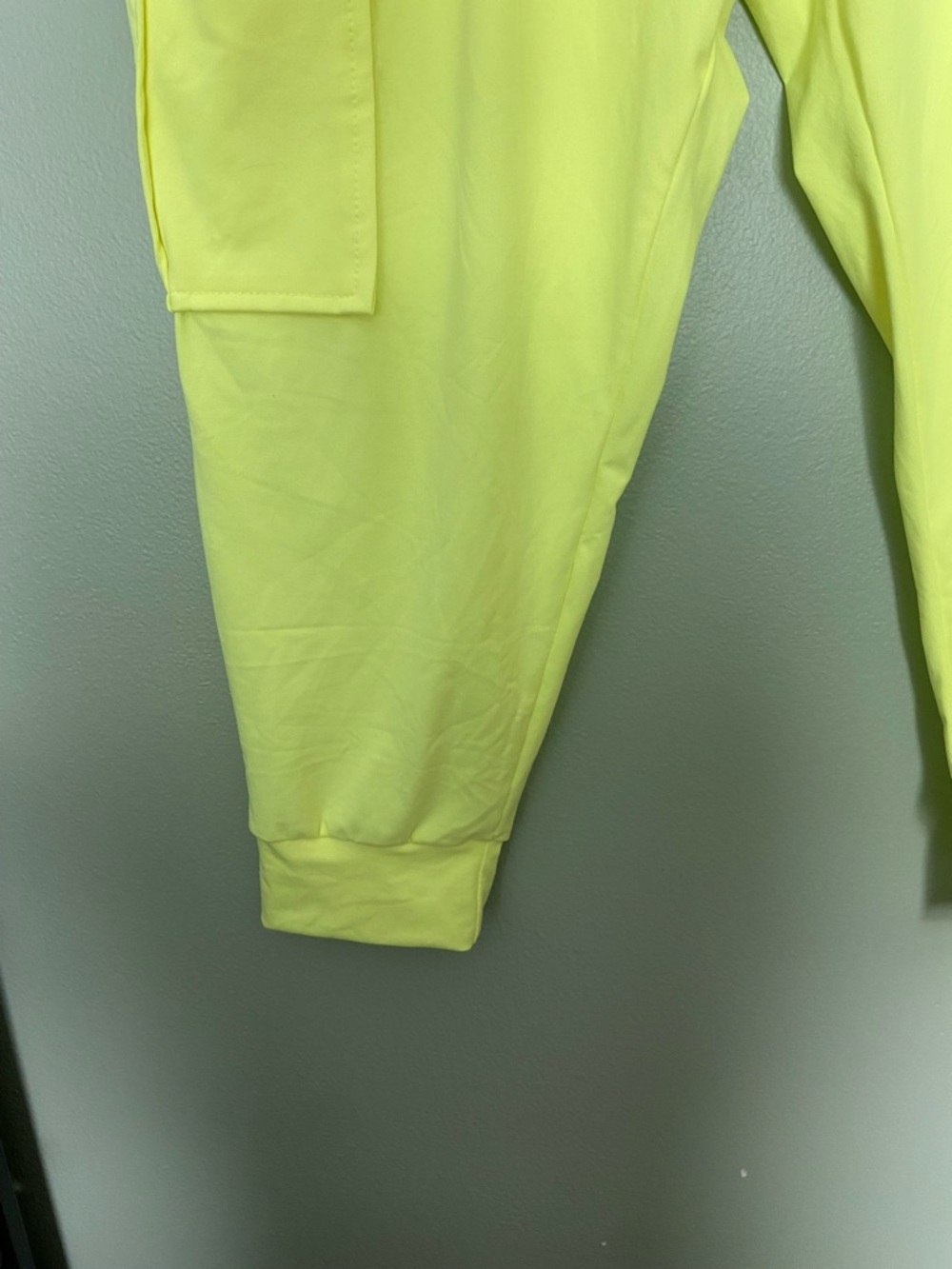 Women’s Neon Yellow Cargo Jogger Pants - Picture 2 of 8